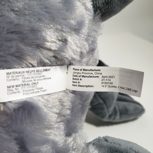 Grey Quokka 14" Plush Ding Ding Ding Dave Busters Toy Factory Stuffed Animal - Picture 8 of 14